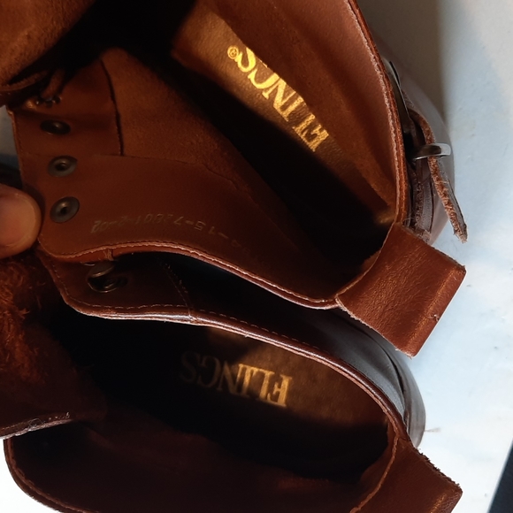 Vintage leather tie up boots sz 6 70's style - Picture 4 of 7